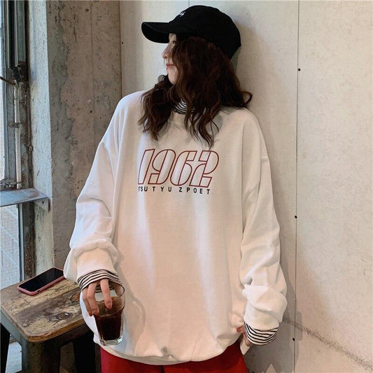 Oversized Boyfriend "1962" Sweater Hoodies & Sweatshirts BARGAIN HUNTERS Store 