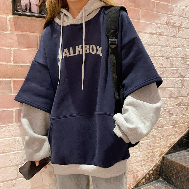 Chalkbox Double Layer Hoodie Hoodies & Sweatshirts Goghvinci Official Store Navy Blue S 