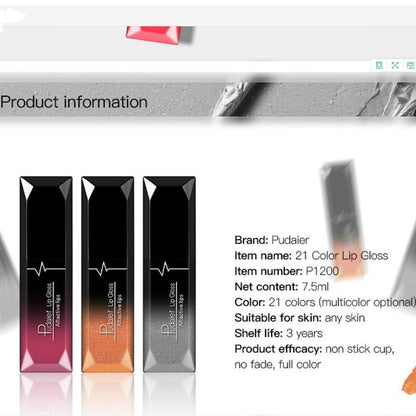21 Color Velvet Lipstick - FashionAngelz