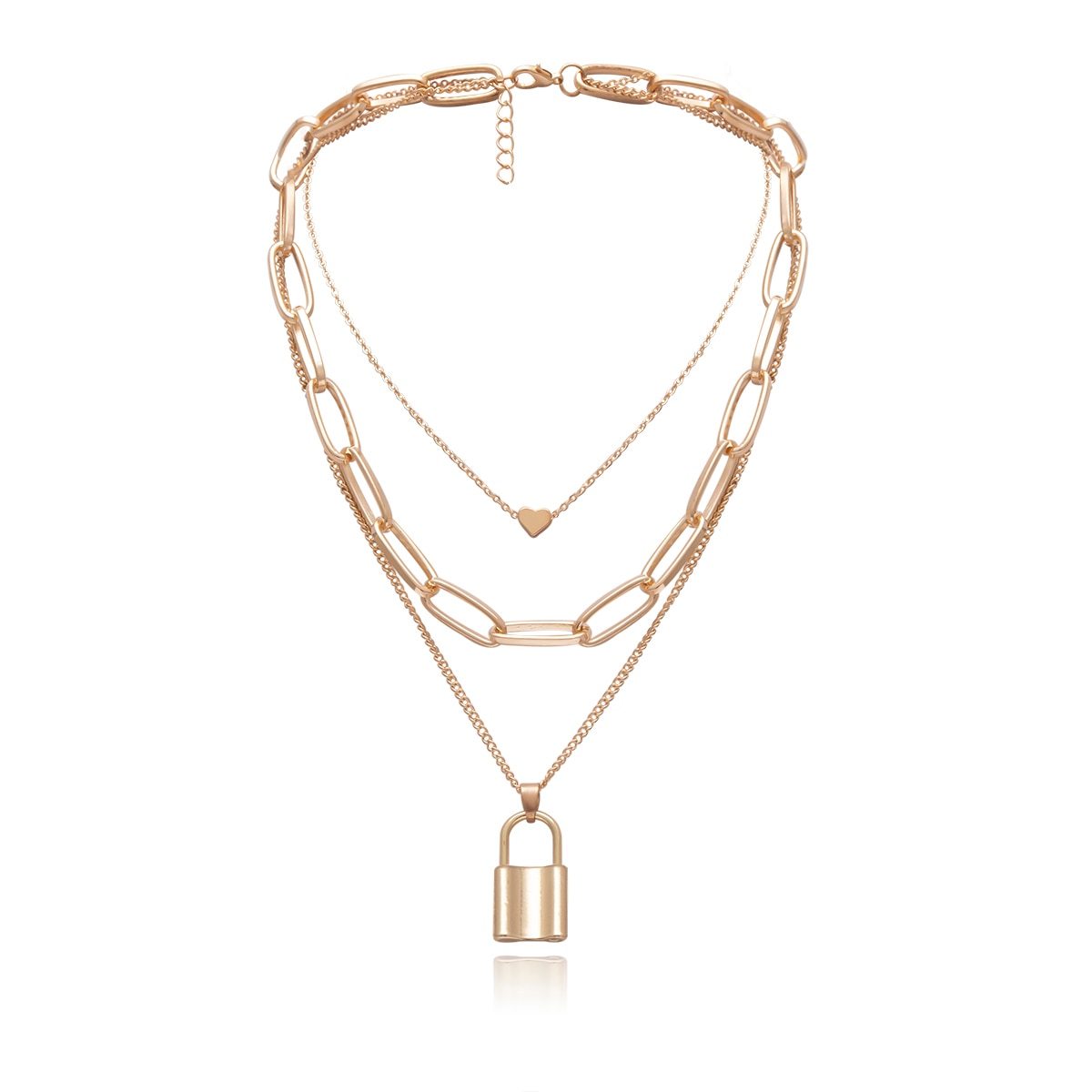 Multi-Layer PadLock Necklace - FashionAngelz