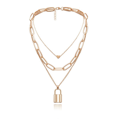 Multi-Layer PadLock Necklace - FashionAngelz