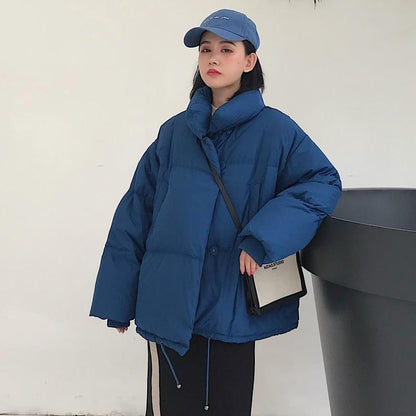 Hooded Puffer jacket Down Coats chu mark parka Store Navy Blue S 