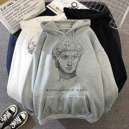 Michelangelo David Vintage Pullover Hoodie Hoodies & Sweatshirts Mr Xiao's Store 
