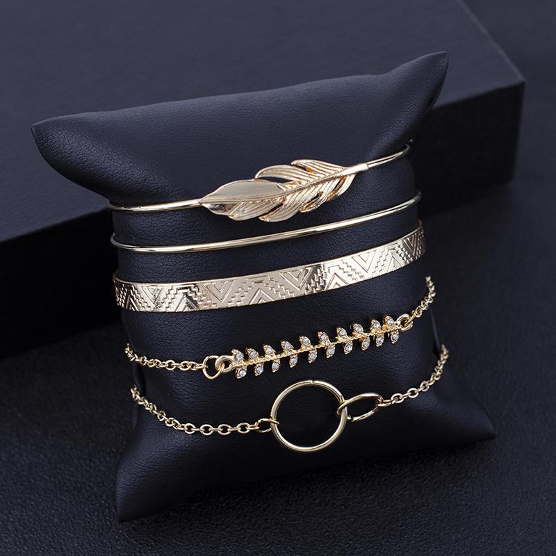 Gold Opal Leaf Bracelet - FashionAngelz