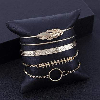 Gold Opal Leaf Bracelet - FashionAngelz