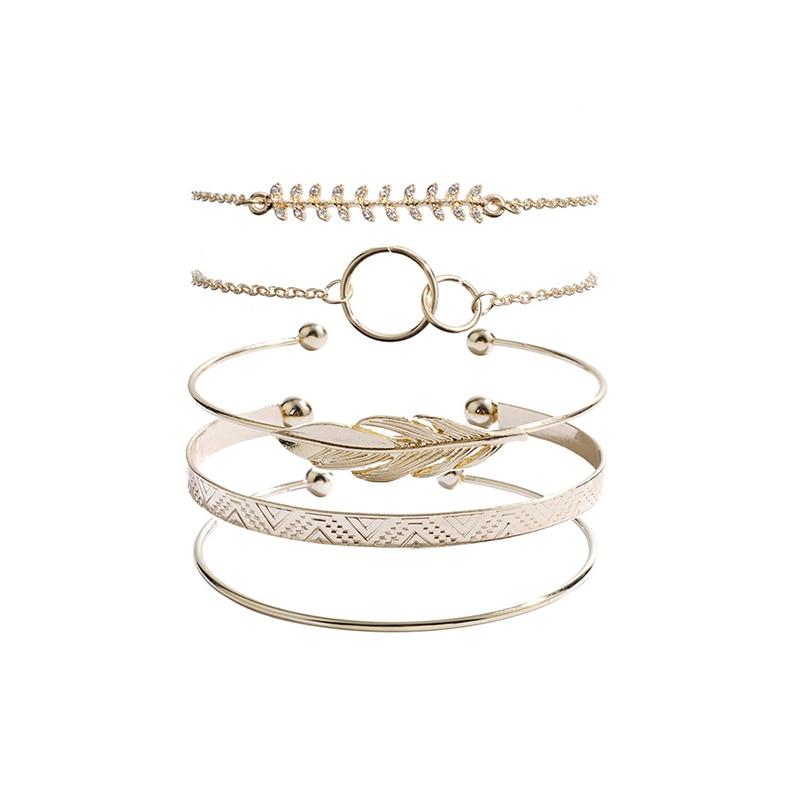 Gold Opal Leaf Bracelet - FashionAngelz