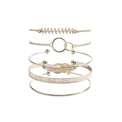 Gold Opal Leaf Bracelet - FashionAngelz