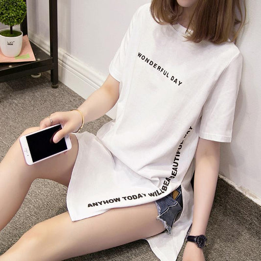 "Wonderful Day" Longline T-Shirt - FashionAngelz