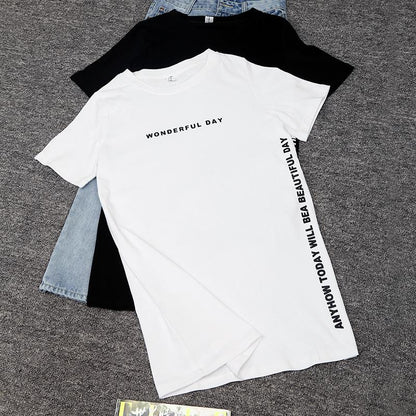 "Wonderful Day" Longline T-Shirt - FashionAngelz