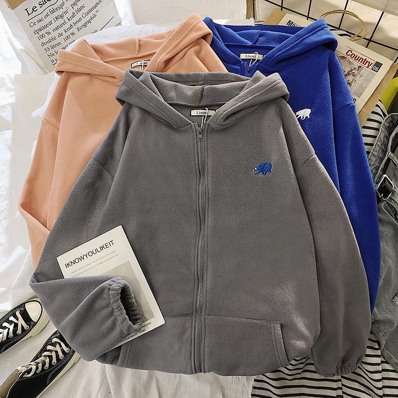Bear Zip Up Hoodie Hoodies & Sweatshirts YanQingHuan Store 