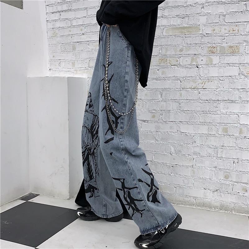 Loose Streetwear Jeans Jeans SHENGPALAE Official Store 