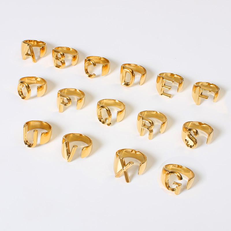 Gold Letter Ring - FashionAngelz