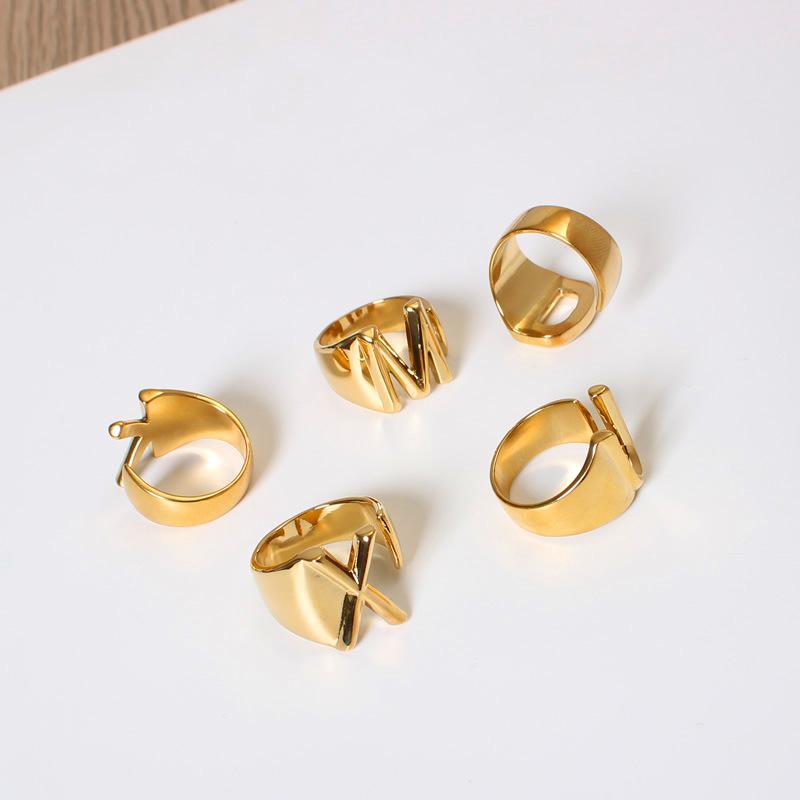 Gold Letter Ring - FashionAngelz