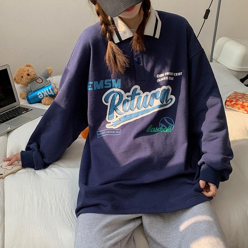 Oversized Polo Sweatshirts Hoodies & Sweatshirts VOLAC Store 