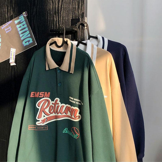 Oversized Polo Sweatshirts Hoodies & Sweatshirts VOLAC Store 
