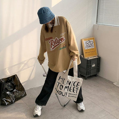Oversized Polo Sweatshirts Hoodies & Sweatshirts VOLAC Store 
