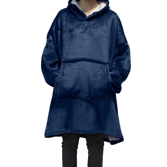 Giant Blanket Hoodie Hoodies & Sweatshirts Wensilian Trendy Store Navy One Size 