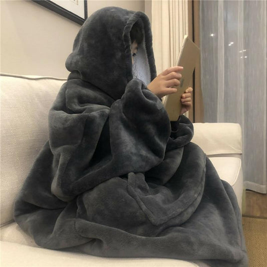 Giant Blanket Hoodie Hoodies & Sweatshirts Wensilian Trendy Store Charcoal Grey One Size 