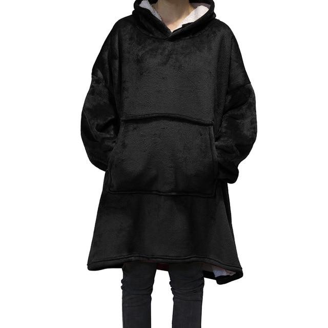 Giant Blanket Hoodie Hoodies & Sweatshirts Wensilian Trendy Store Midnight Black One Size 