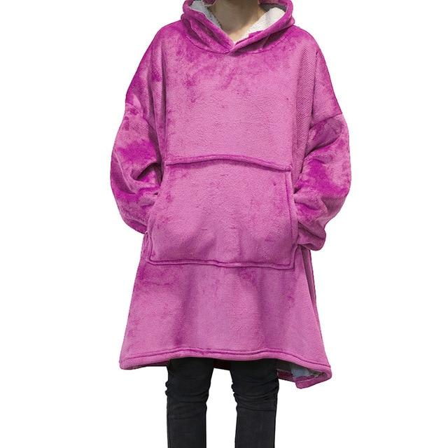 Giant Blanket Hoodie Hoodies & Sweatshirts Wensilian Trendy Store Hot Pink One Size 