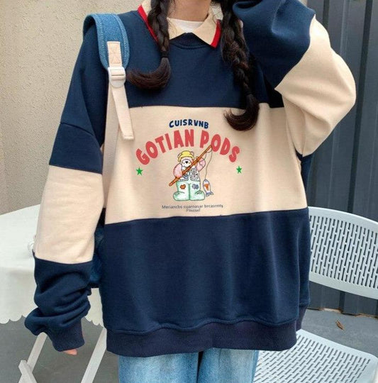 "Gotian Pods" Sweatshirt Hoodies & Sweatshirts Shop2788213 Store Navy Blue M 