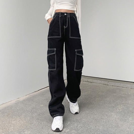 High Waist Relaxed Fit Jeans Jeans Emmababy^_^store Store 