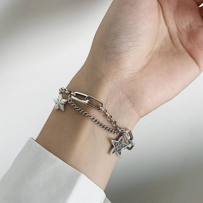 Silver Star Charm Bracelet - FashionAngelz