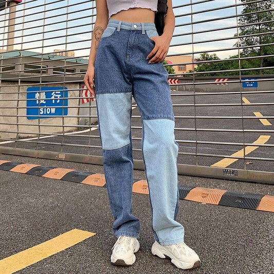 Patchwork Boyfriend Jeans Jeans YIHAIFA Official Store 
