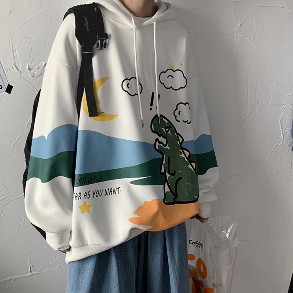 Angry Dinosaur Pullover Hoodie Hoodies & Sweatshirts ZAZOMDE Store 