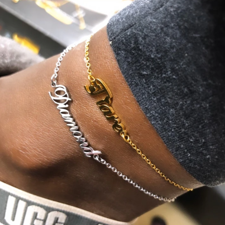 Custom Name Curb Anklet - FashionAngelz