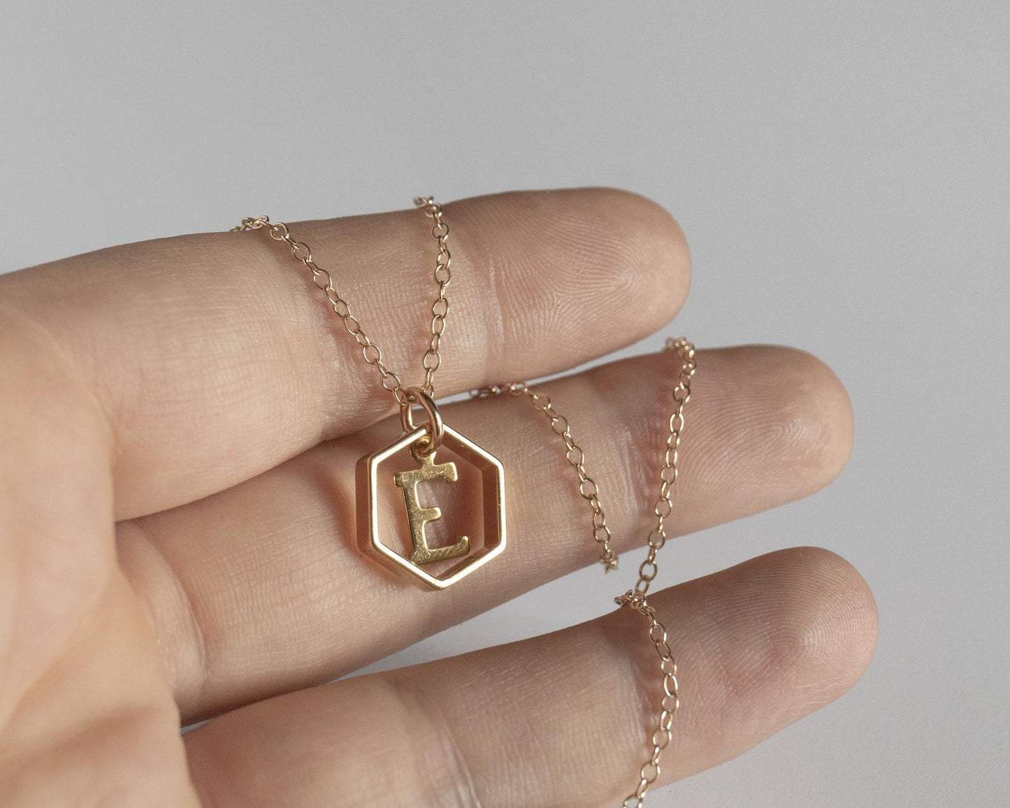 Hexagon Letter Necklace - FashionAngelz