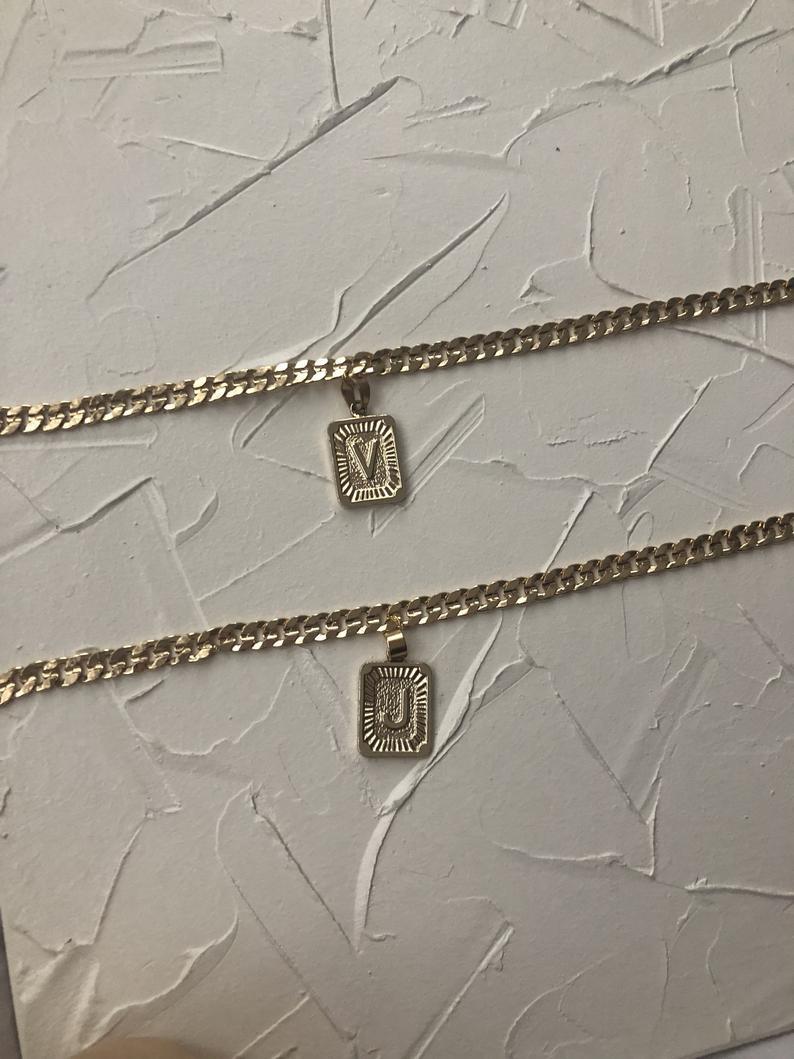 Square Initial Anklet - FashionAngelz