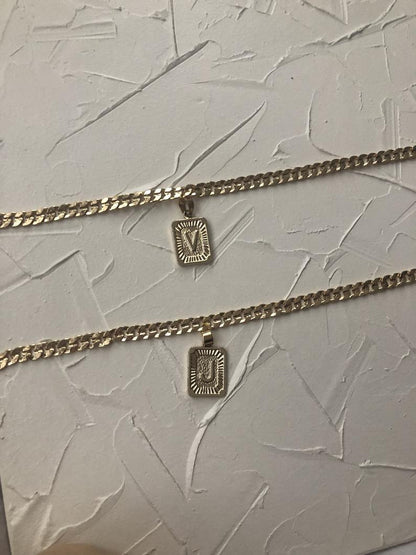 Square Initial Anklet - FashionAngelz