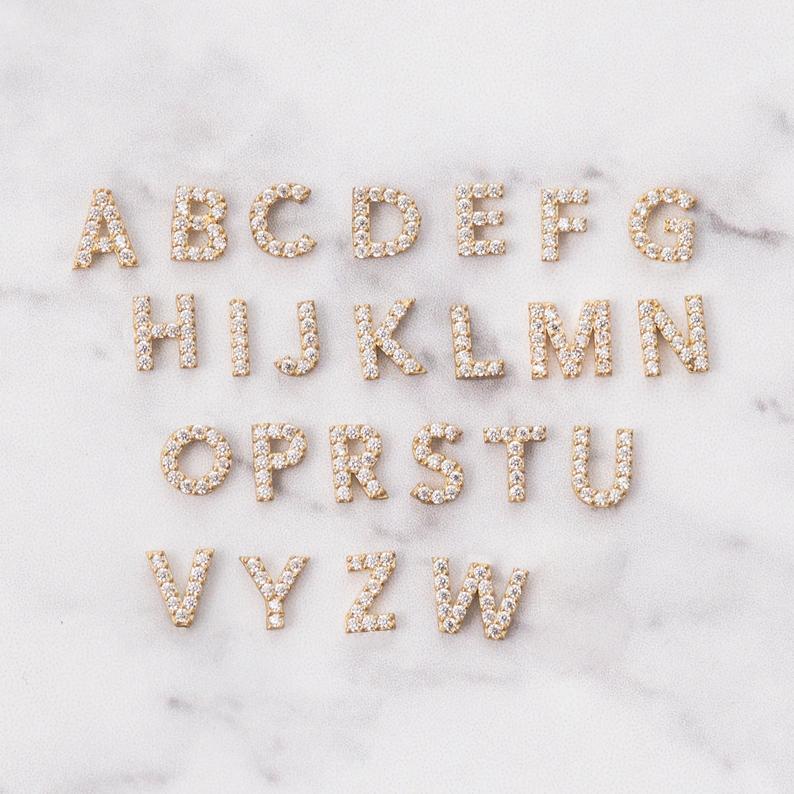 Cubic Zirconia Mini Initial Necklace - FashionAngelz