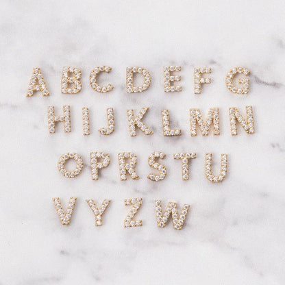 Cubic Zirconia Mini Initial Necklace - FashionAngelz