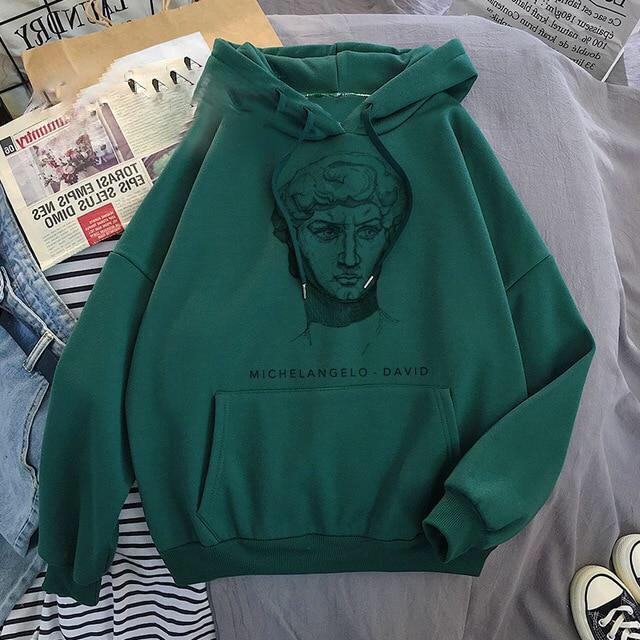 Michelangelo David Vintage Hoodie Hoodies & Sweatshirts Mr Xiao's Store 