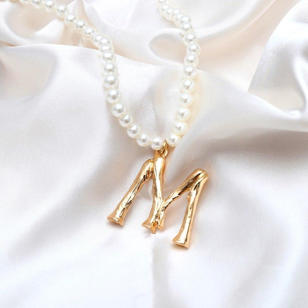 Pearl Initial Necklace - FashionAngelz