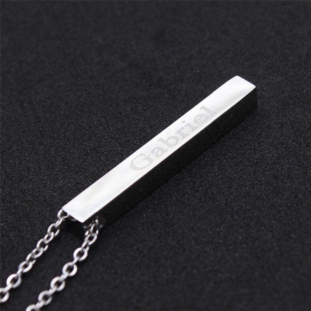 4-Sided Custom Engraved Bar Necklace - FashionAngelz