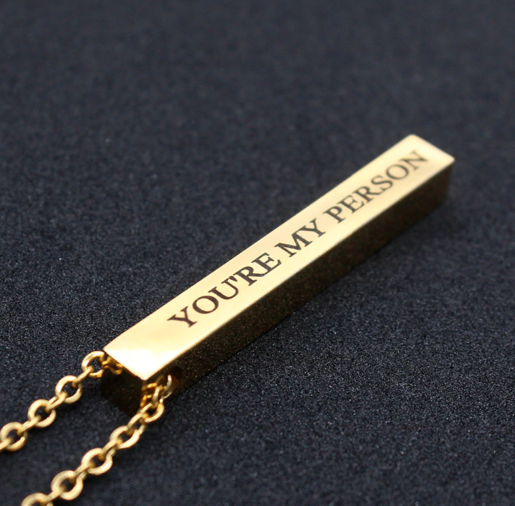 4-Sided Custom Engraved Bar Necklace - FashionAngelz