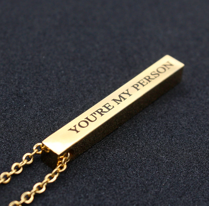 4-Sided Custom Engraved Bar Necklace - FashionAngelz