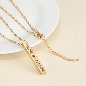 4-Sided Custom Engraved Bar Necklace - FashionAngelz