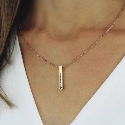 4-Sided Custom Engraved Bar Necklace - FashionAngelz