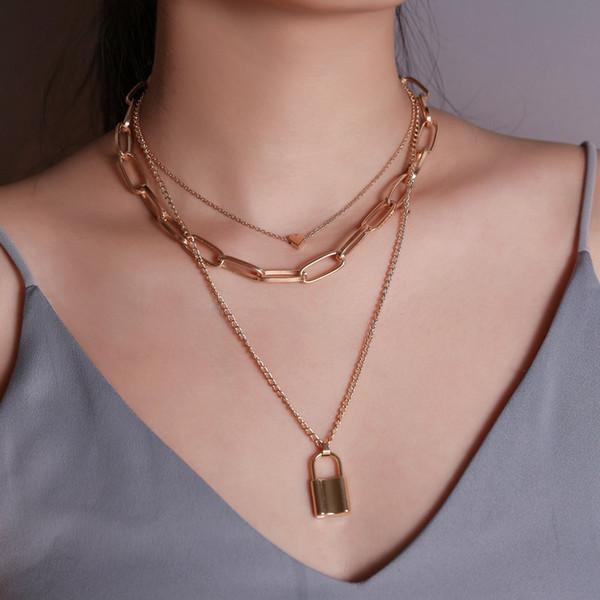 Multi-Layer PadLock Necklace - FashionAngelz