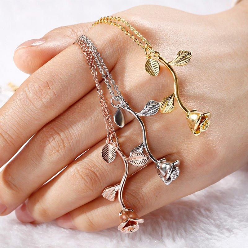 Rose Charm Necklace - FashionAngelz