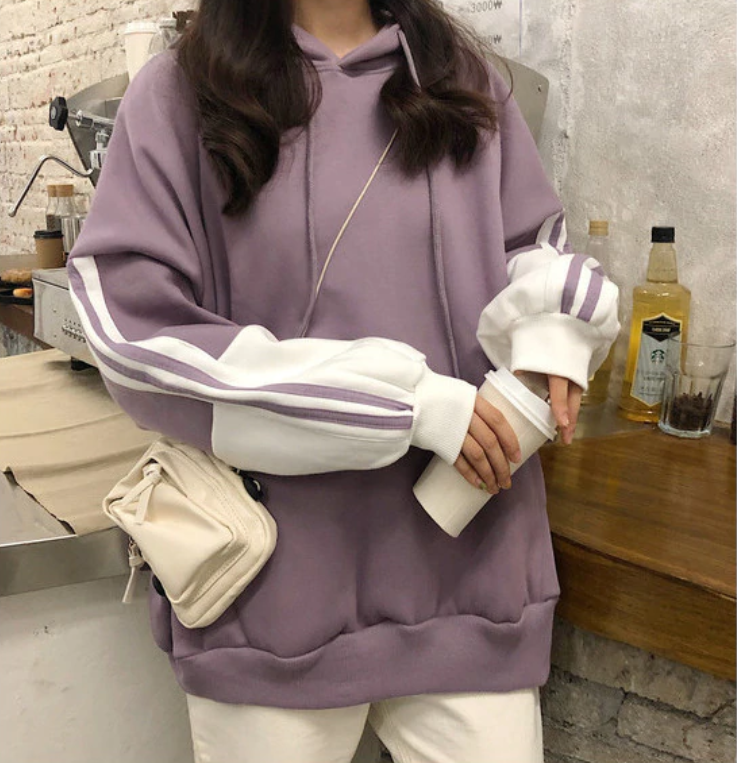 Stripey Oversized Hoodie Hoodies & Sweatshirts Charmed Store 
