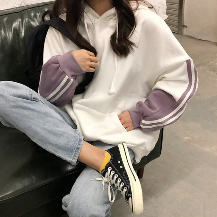 Stripey Oversized Hoodie Hoodies & Sweatshirts Charmed Store 