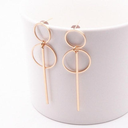 Gold / Silver Pendant Circle Earrings - FashionAngelz