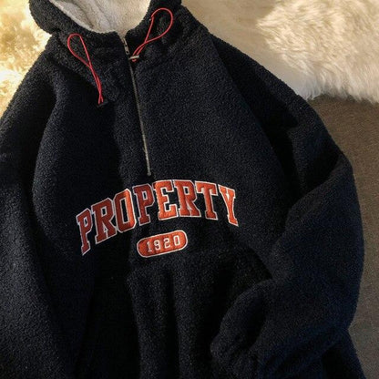 Oversized Vintage "Property" Hoodie Hoodies & Sweatshirts VOLAC Store Navy Blue M 
