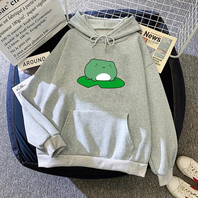 Angry Frog On Lily Pad Hoodie Hoodies & Sweatshirts TING&TAO Store Charcoal Grey S 