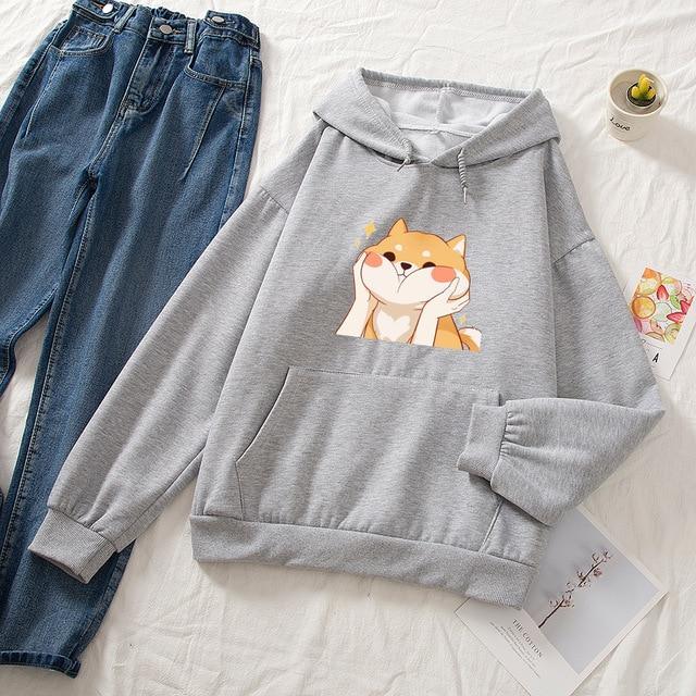 Cat Dreaming Pullover Hoodie Hoodies & Sweatshirts DLTUMclothing Store Gray S 
